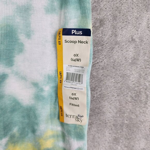 Women's Terra & Sky Tie-Dye Tank Top Sleeveless Scoop Neck Size 0X 14W - Picture 3 of 9